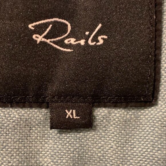 Rails Men's Fairfax Button Up Short Sleeve Teal Sea Green Cotton Shirt XL - Picture 7 of 13